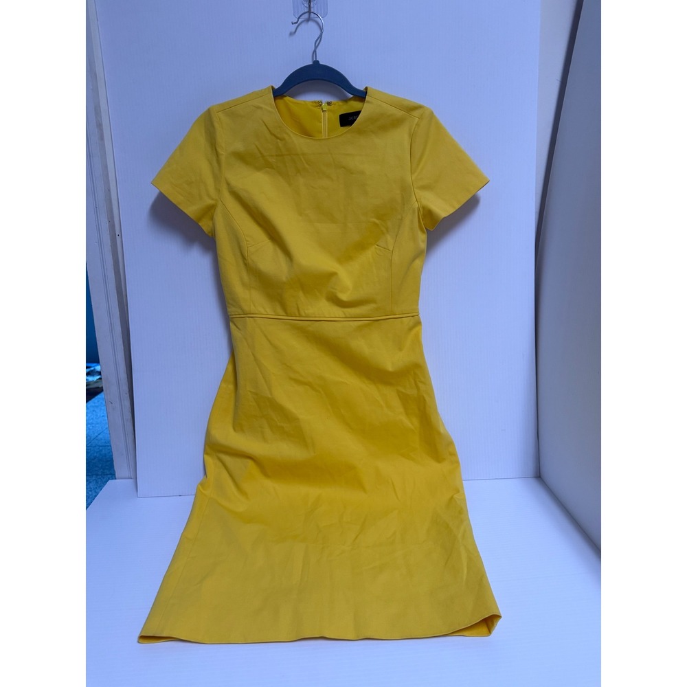 J.Crew Yellow Short Sleeve Sheath Dress Size 2 YL5758 NWT